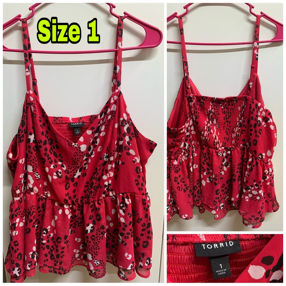 Torrid Pink floral  sleeveless  babydoll camisole blouse